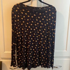 Apt 9 Essentials long sleeved shirt with pumpkin pie motif XL